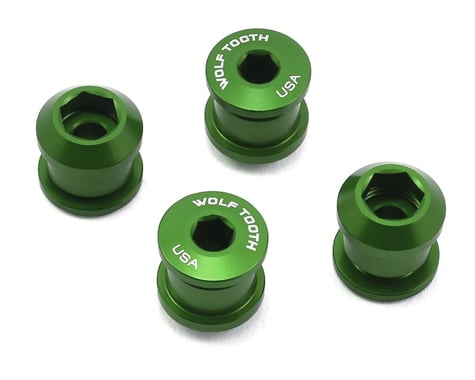 Wolf Tooth Components Dual Hex Fitting Chainring Bolts (Green) (6mm) (4 Pack)