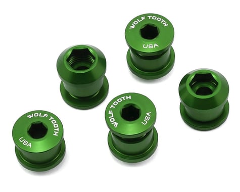 Wolf Tooth Components Dual Hex Fitting Chainring Bolts (Green) (6mm) (5 Pack)