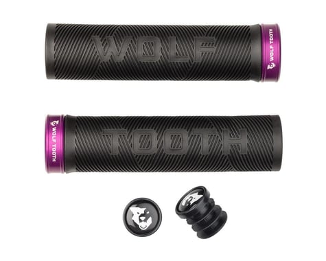 Wolf Tooth Components Echo Lock-On Grips (Black/Purple)