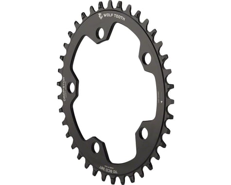 Wolf Tooth Components Drop-Stop PowerTrac Chainring (Black) (110mm BCD)