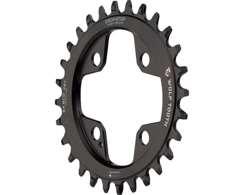 Wolf Tooth Components PowerTrac Drop-Stop Chainring (Black) (64mm BCD)