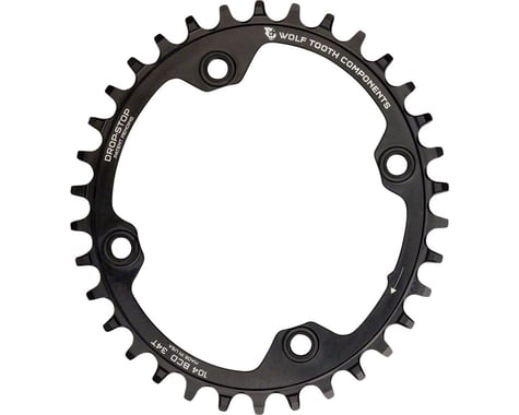 Wolf Tooth Components Elliptical Chainring (Black) (104mm BCD) (Drop-Stop A) (Single) (34T)