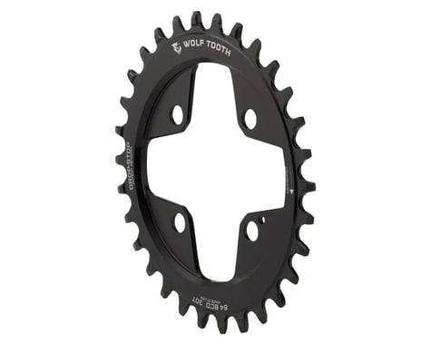 Wolf Tooth Components Powertrac Direct Mount Drop-Stop Oval Chainring (Black) (64mm BCD)