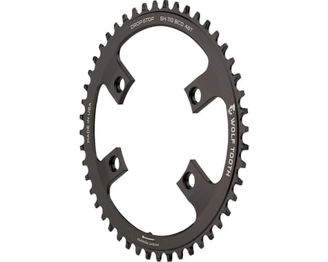 Wolf Tooth Components Shimano 4-Bolt Chainring (Black) (Drop-Stop B) (Single) (48T)