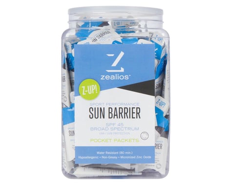 Zealios Sun Barrier SPF 45 Sunscreen: 10ml single use packets, Tub of 100