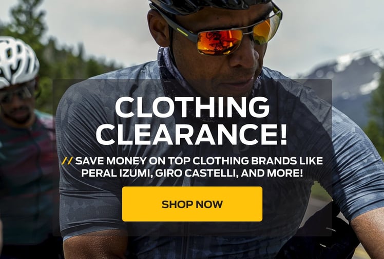 Save money on top clothing brands like Pearl Izumi, Giro, Castelli, and more!