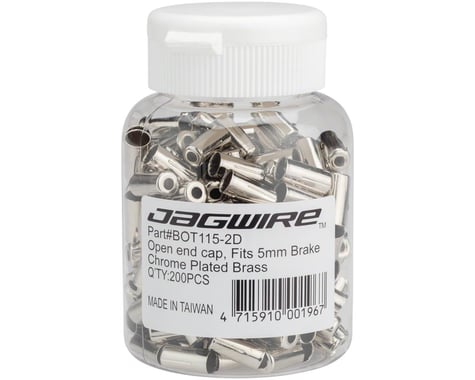 Jagwire Open Pre-Crimped Brake End Caps (Chrome Plated) (5mm) (Bottle Of 200)
