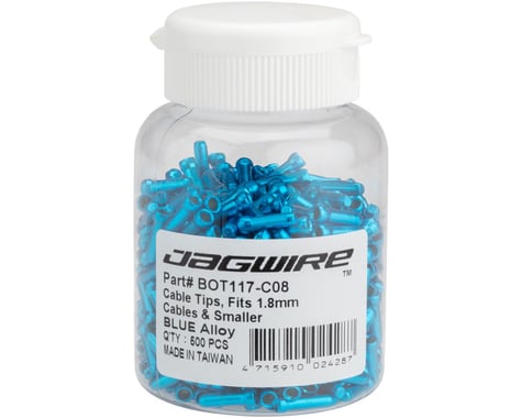 Jagwire Cable End Crimps (Blue) (1.8mm) (Bottle of 500)