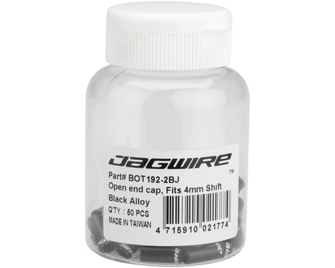 Jagwire Open Alloy End Caps (Black) (5mm) (Bottle of 50)