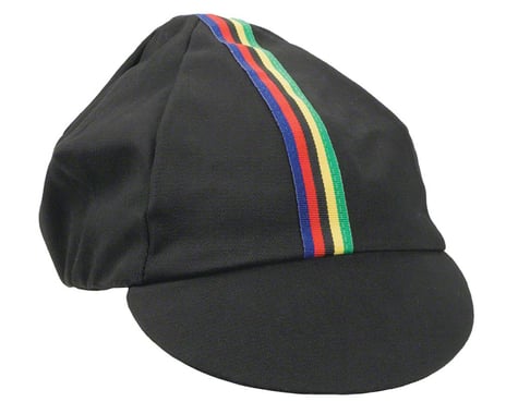 Pace Sportswear Traditional Cycling Cap (Black/World Champion Stripe) (M/L)
